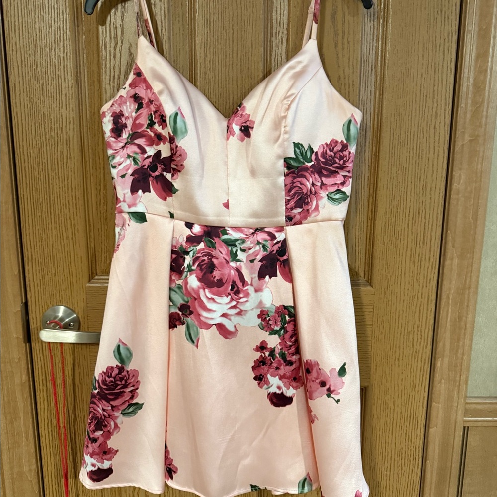 B Darlin Pink Floral Dress